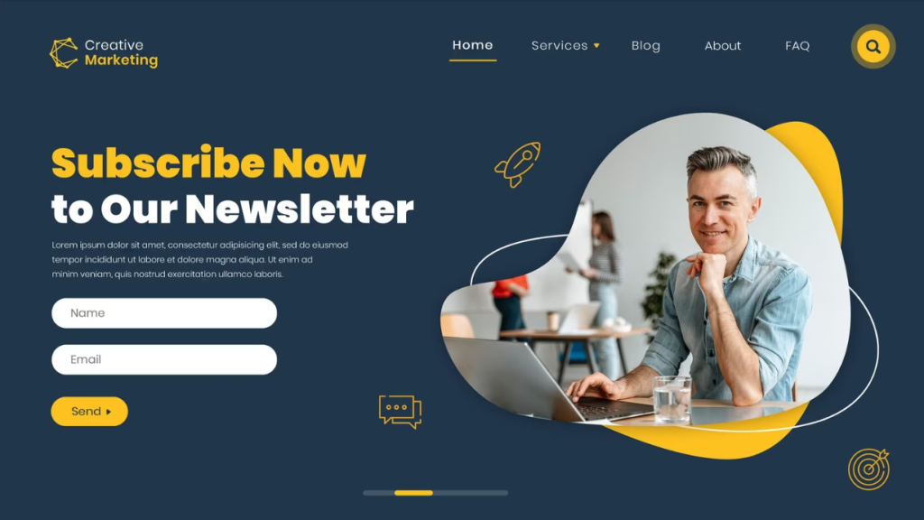 Example of an optimised landing page